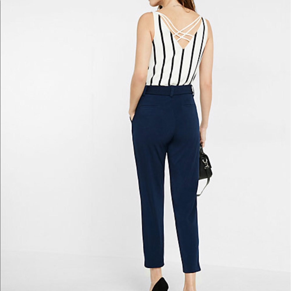 Mid rise jersey sash pants